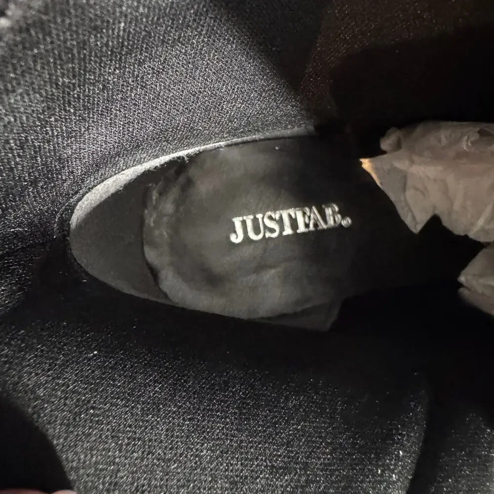 JustFab Olivia-E Black Ankle Booties Sz 9 Pointed Toe Block Heel Zip NIB - Picture 7 of 10